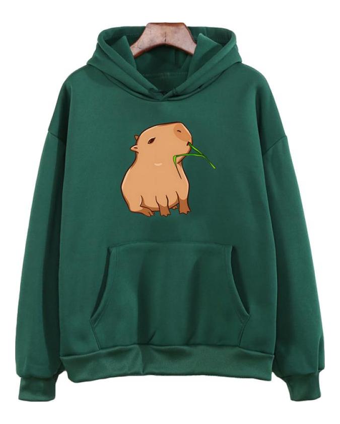 Funny Capybara Print Mikina Dámské/Pánské Kawaii Kreslené topy Mikina pro dívky Unisex Fashion Harajuku Grafické Pulovry s kapucí