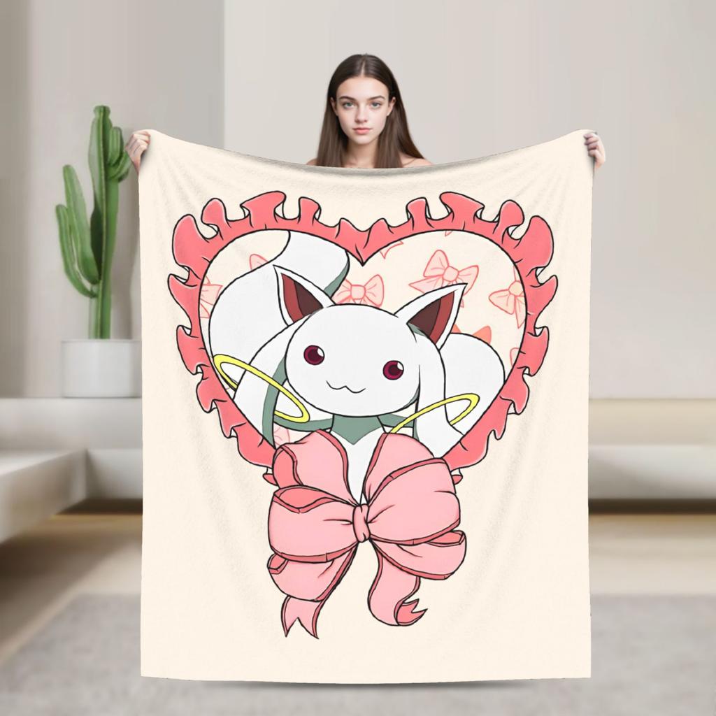 Puella Magi Madoka Magica Blanket Fleece Air Conditioning Cartoon Breathable Soft Throw Blankets for Home Plush Thin Quilt