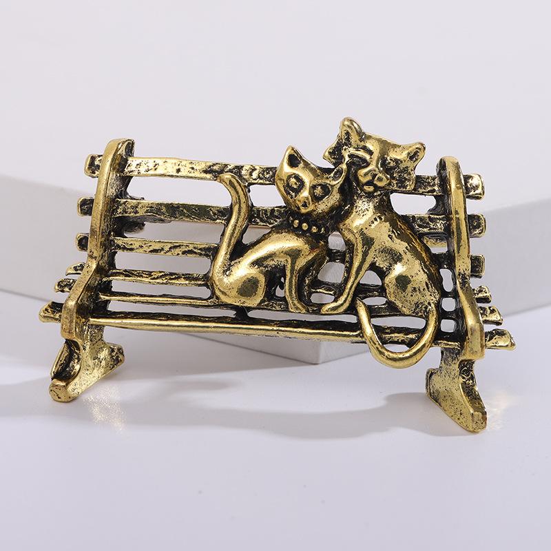 Винтажная креативная индивидуальная брошь в виде кошки Модные аксессуары Булавки Аксессуары унисекс