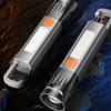 LED Flashlight EDC Torch Light With Hook Camping Light USB Charging Portable Outdoor Zoomable Waterproof For Outdoor