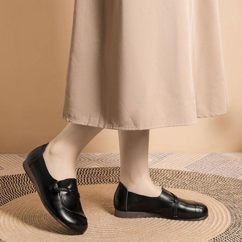 New Style Mother Shoes Genuine Leather Flats Shoes Soft Soles Comfortable Spring Autumn Women Shoes Leather Loafers WSH5242