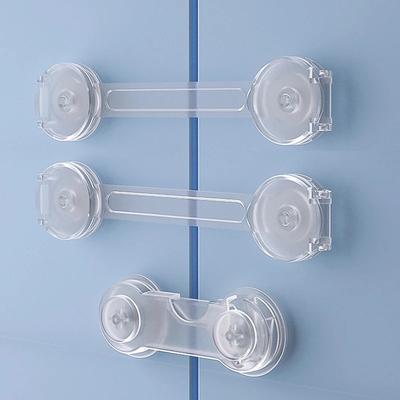 5PCS Child Safety Lock Drawer Anti Opening Lock Transparent Fridge Cabinet Door Lock Multi-functional Protection Safety Latch