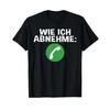 Funny T Shirt With Gerunisex Text Wie Ich Abnehme Black Vintage Stylish Stretched Comfortable Homme Versatile Breathable