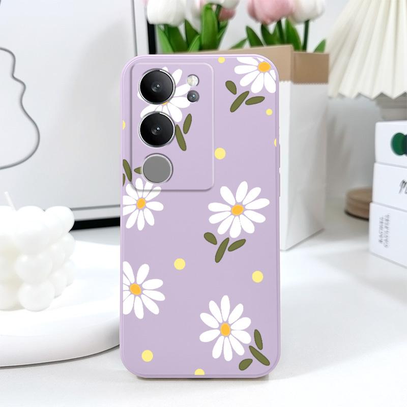 Coque de téléphone élégante Marguerite Pour VIVO V50 V40 V30 V29 V29E V27 V27E V25 V25E V23 V23E V21 V20 Y20 Y12 Y21 Y22 Y50 Y35 Pro 4G 5G