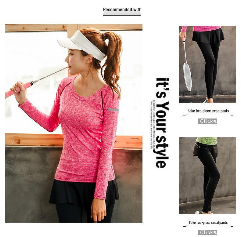 Plus Size Quick-Dry Long Sleeve Fitness Top for Yoga and Running