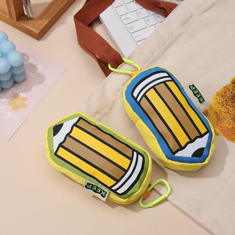 Creative Colour Blocking Pencil Bag Multifunctional Storage Bag Coin Purse ID Card Bag Pendant Student Stationery Kids Gift