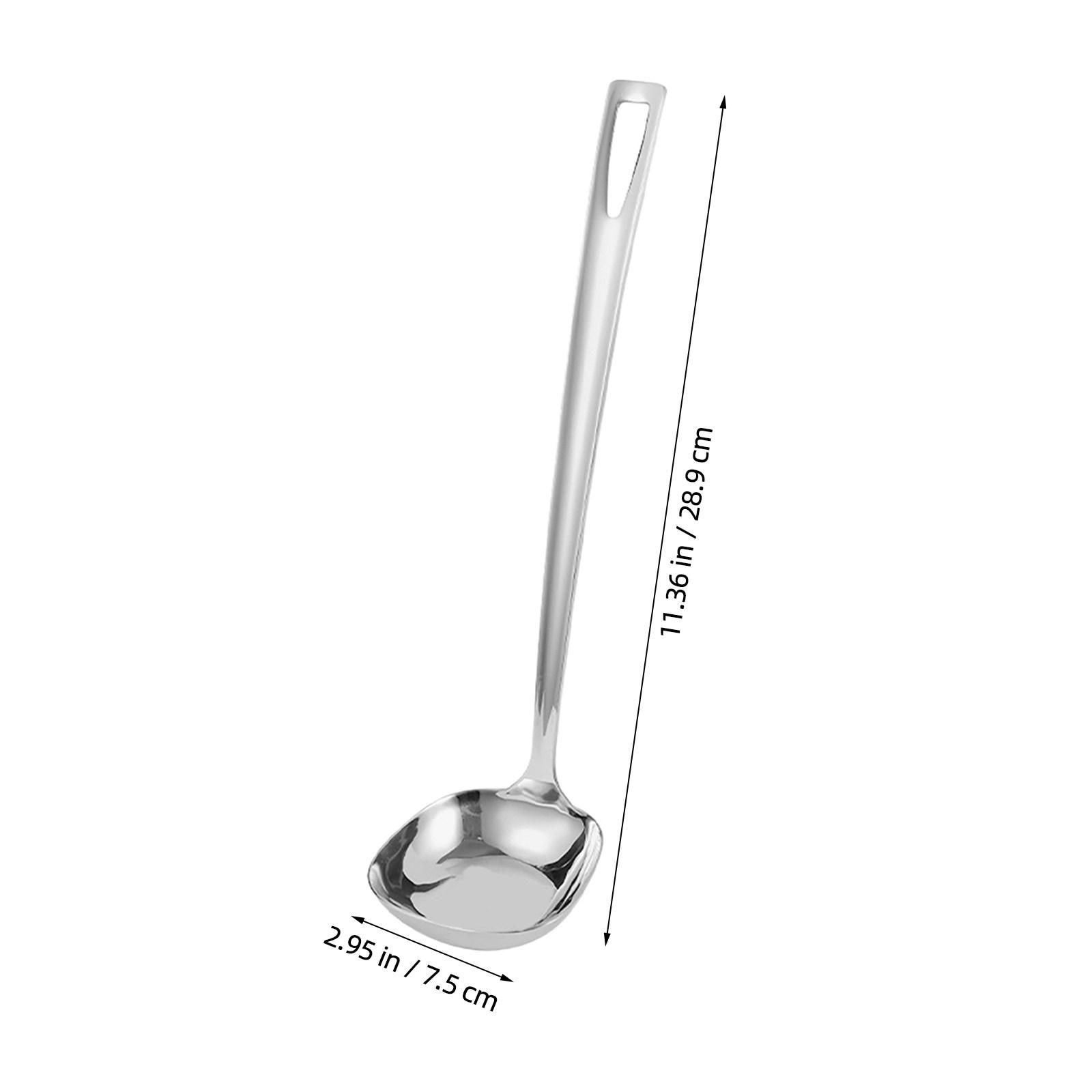 2pcs Round Soup Ladle Stainless Steel 11.38 Inches For Stirring Serving Soups And More Heavy Duty Kitchen Chef Serving Ladle