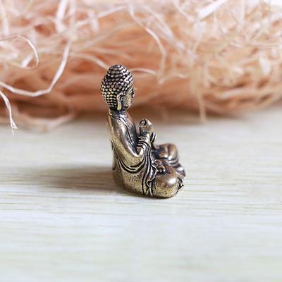 Pure Brass Miniature Shakyamuni Buddha Decoration Home Decor Miniature Figurine