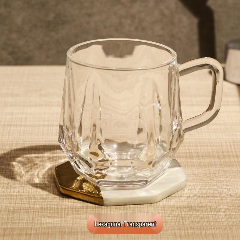 

Hexagonal Glass Mug Set with Handle