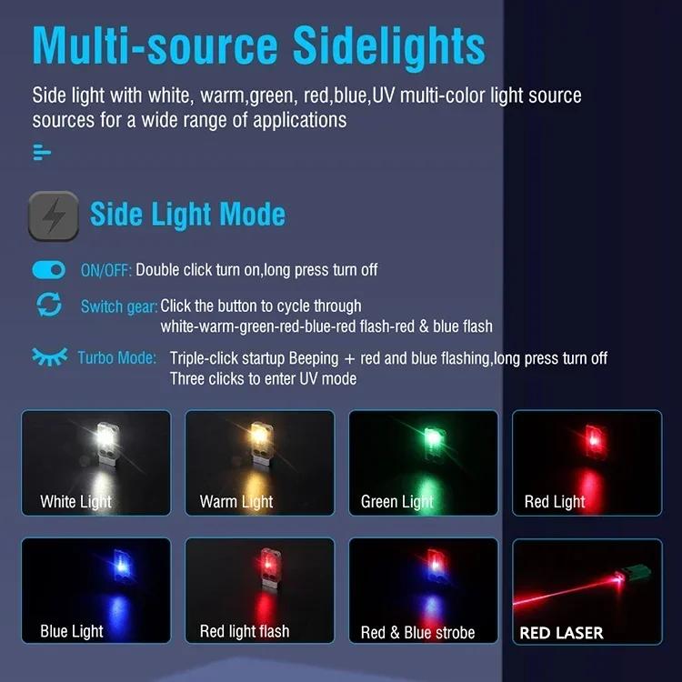 KDULIT V10 EDC Keychain Flashlight Portable Mini Torch Type-C Rechargeable Work Light With Magnet UV Beep Camping Pocket Lantern
