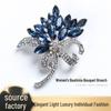 Exquisite Black Orchid Rhinestone Bouquet Crystal Brooch Corsage Accessories - Best Seller