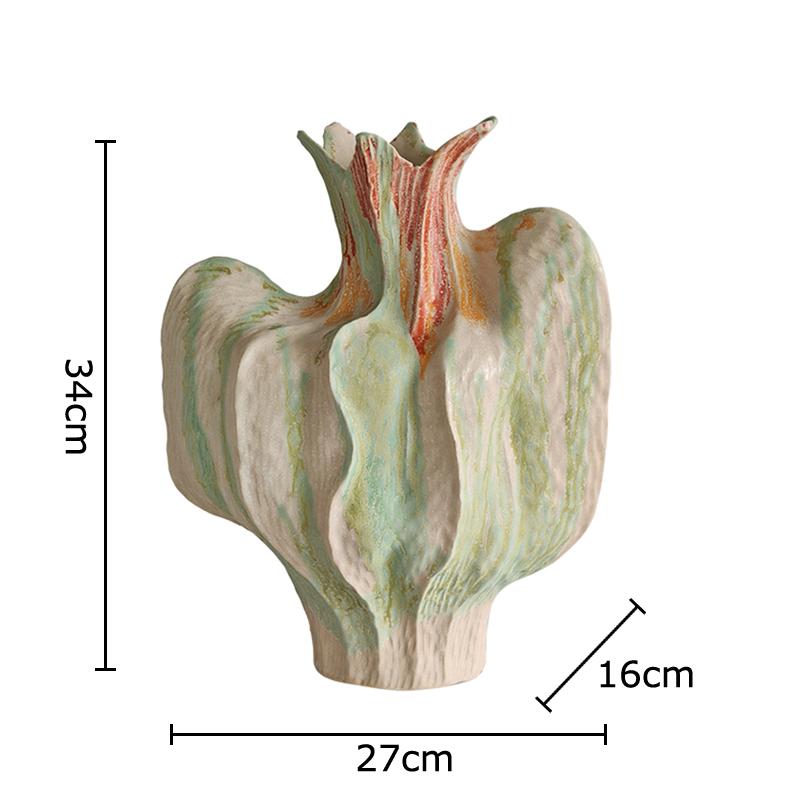 Керамическая ваза в форме бутона цветка Креативные расписные цветочные горшки Настольное украшение Цветочная композиция Цветочные вазы Эстетичный декор комнаты