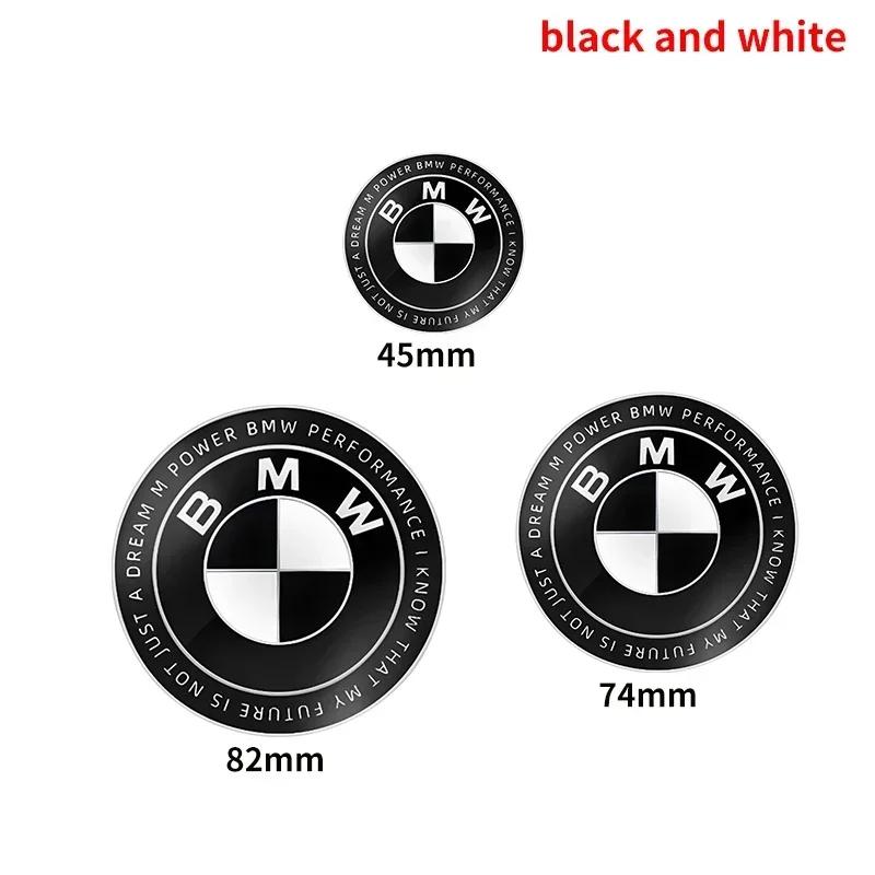 1 buc Negru complet 45mm 74mm 82mm Embleme portbagaj spate Emblema capotă față portbagaj Volan pentru BMW M E46 E53 E90 E84 E93 F20 X3 X5 X6