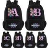 26 English Letter Kpop Demon Hunters Printed Backpack for Teenager Student Girl Boy Bookbag Schoolbag Women Large Capacity Travel Bag Kid Gift Rucksak