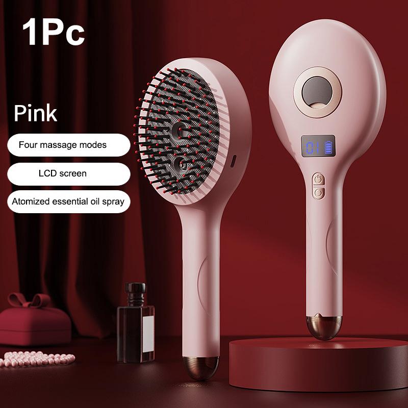 Electric Spray Massage Comb with LED-Hair Growth VibrationHeadMassagerAnti-HairLossScalp Brush AtomizingComb for LiquidMedicine
