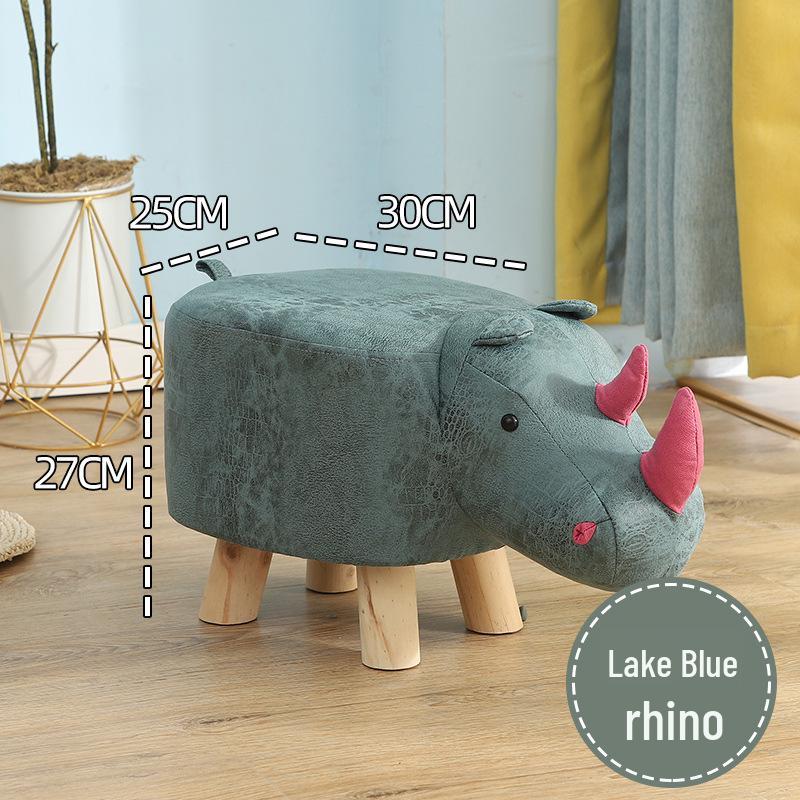 Children's Solid Wood Elephant Stool - Cute, Creative, Cartoon Animal Design for Home and Shoe Changing