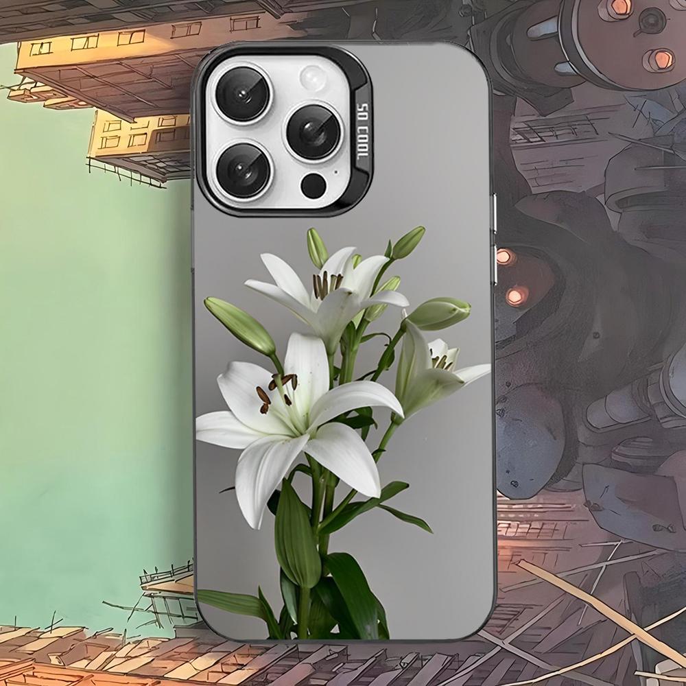 Lily Flowers Phone Case For iPhone 16 15 14 13 12 11 Pro Max X XR XSMAX 8 7 Plus Matte Shockproof Back Cover
