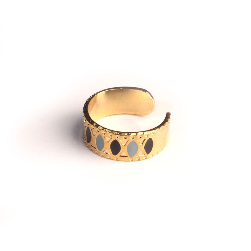 Retro High-End Stainless Steel Women s Non-Fading Oval Open Ring