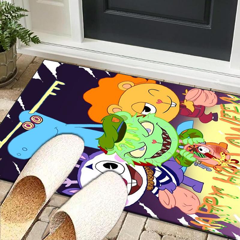 Happy Tree Friends Anniversary Office Rug Chair Mat, Game Carpet, Suitable for Front Door, Bedroom, Living Room, Desk, Holiday Gift