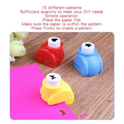 15pcs Multicolored Shapes Shape Paper Punch Set Mini Single Punches Assorted Colors Craft Holes Punch Paper Punches Journaling