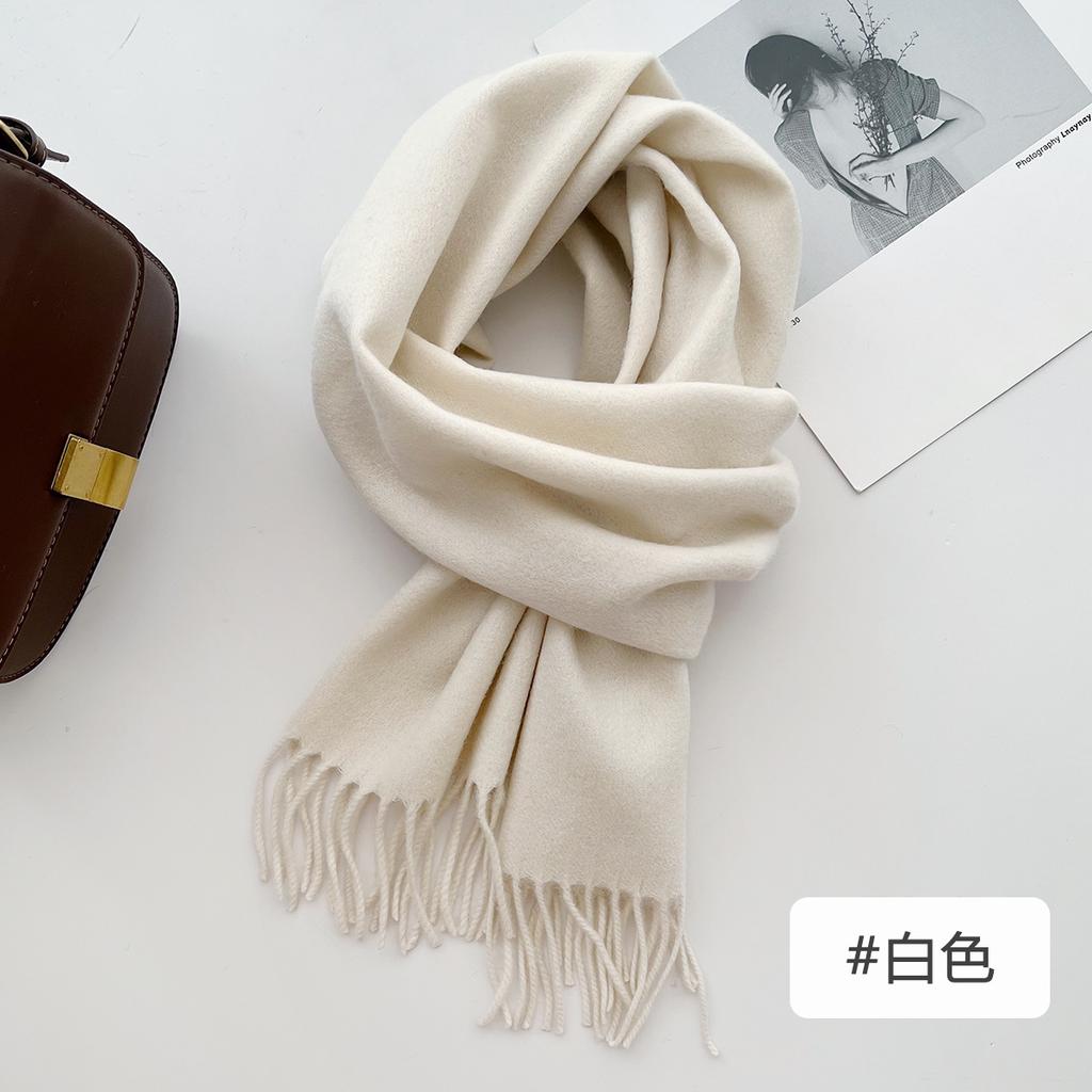 High Quality 100% Wool Wraps Female Male Solid Classic Muffler Women Man Scarves  Autumn Winter Soft Warm Casual Couple Scarf