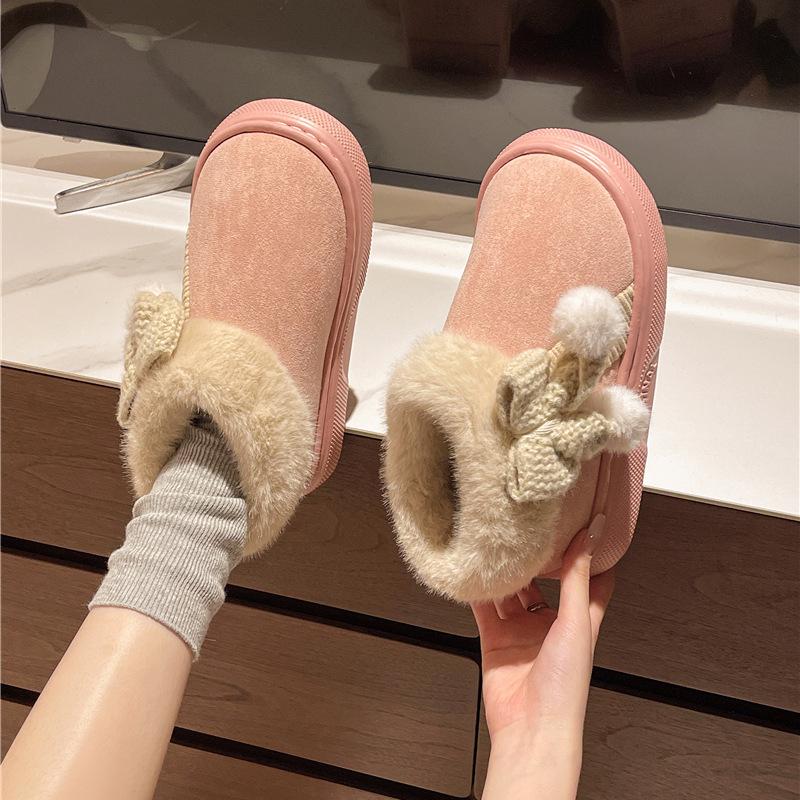 Snow Boots Women's New Winter Velvet Thickened Non-slip Warm Fur Integrated Wool Cotton Shoes Warm