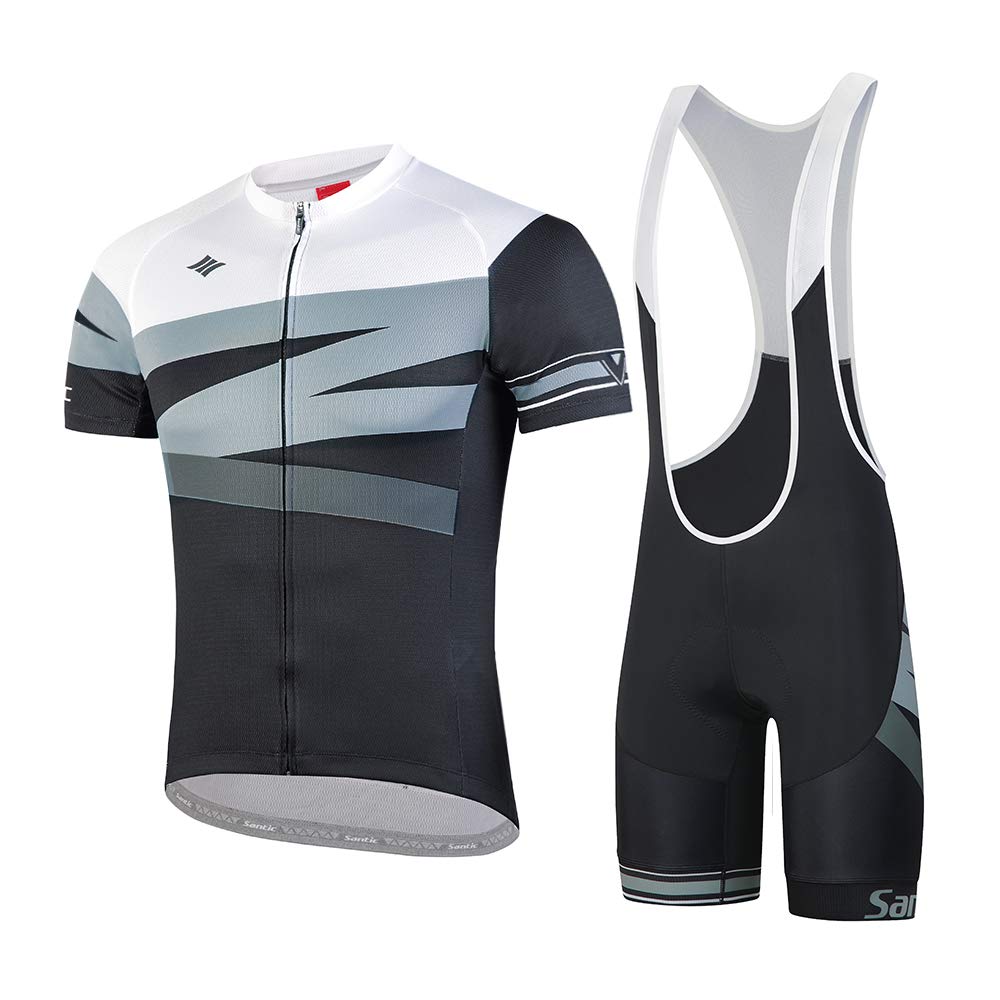 Santic Cycling Jersey Short Sleeve Top and with Big Pants and 4D Perfect for Road and Size M Men's Set, Bottoms, Pad, Bikes, Summer, Moisture-Wicking,