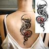 Black & White Snake Dragon Skull Waterproof Temporary Tattoo Sticker for Arm/Leg.