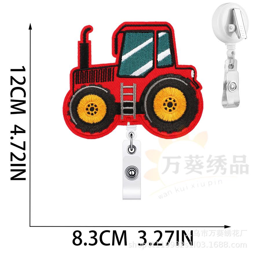 Car Easy-Pull Buckle Embroidery Cloth Sticker Cute Construction Vehicle Clothes Patch Sticker Crocodile Clip Truck Embroidery Chapter Boy