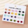 12 Pcs Colorful Shiny Wedding Stud Earrings Set for Women Men Cubic Zircon Jewelry Accessories Minimalist Earring Jewelry Gift