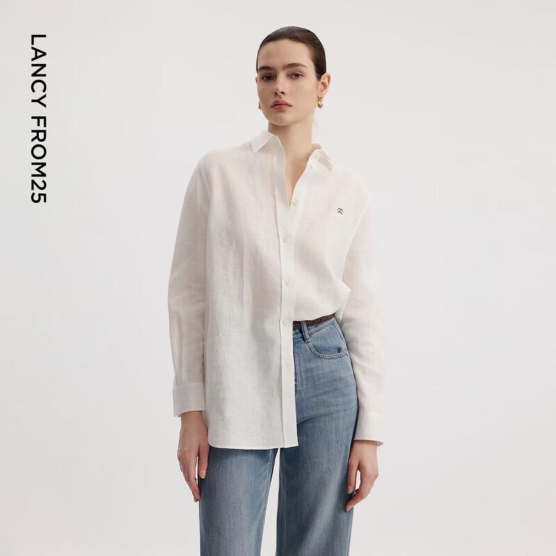 Langzi Women s Linen Long-Sleeve Lapel Shirt XL