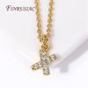 Classic A-Z Initial Letter Pendant Necklace Female 18K Gold Plated Simple Choker Neck Chain Woman Necklaces Jewelry Gifts