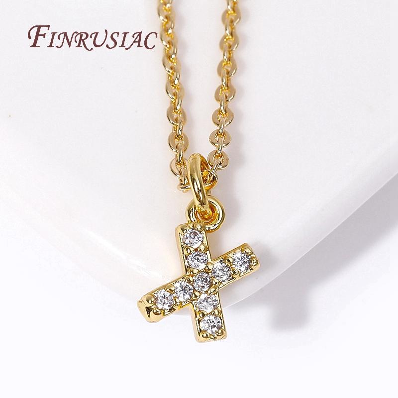 Classic A-Z Initial Letter Pendant Necklace Female 18K Gold Plated Simple Choker Neck Chain Woman Necklaces Jewelry Gifts