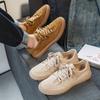 2808 Spring New Product Solid Color Cowhide Casual Men's Shoes Low Top Versatile Trend Fur Sports Board Shoes