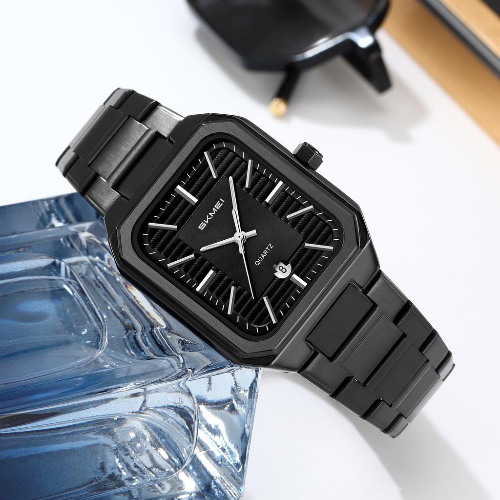 Classic Men's Watch Waterproof Simple Square Calendar Quartz Business Women's Watch
