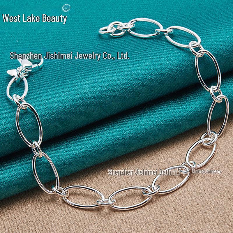 

Браслет West Lake Silver Oval Circle с пряжкой в виде креветки