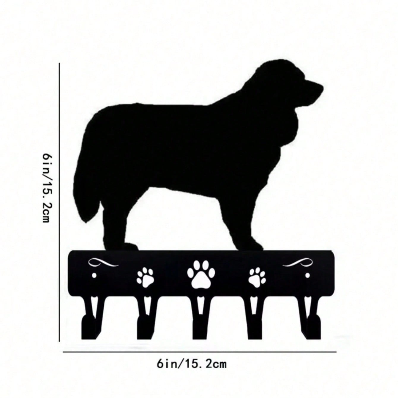 Metal Wall Key Hanger Bernese Mountain Dog Wall Mounted Rack Hook TY1043-6in