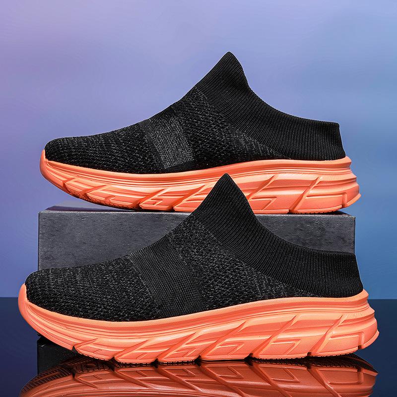 Men's shoes large size summer breathable fly-woven mesh 47 casual one-pedal half-tray sports light and versatile walking