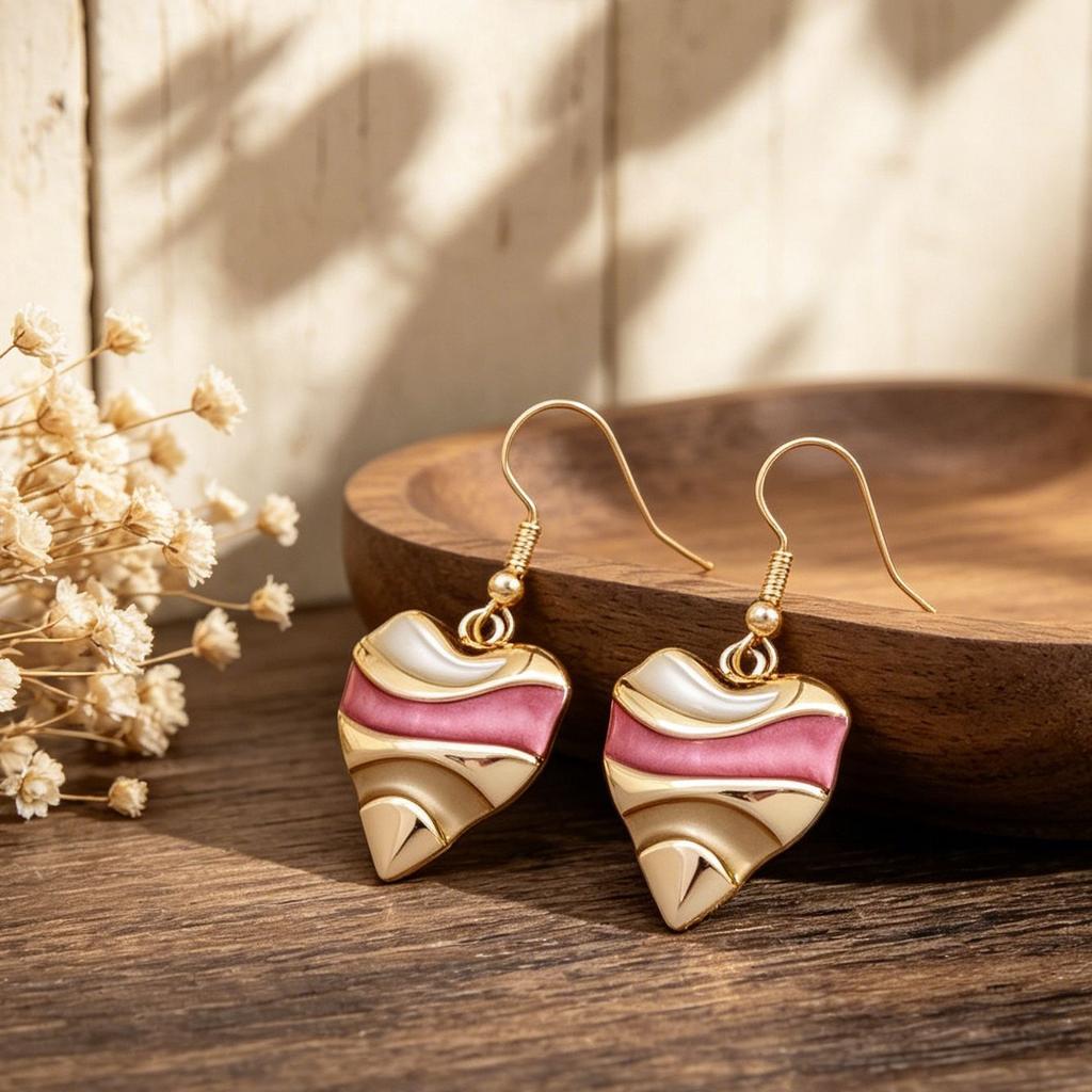 Hot-selling European and American Style Hand-painted Enamel Love Earrings Original Design Niche Temperament Versatile Earrings Environmental Protectio