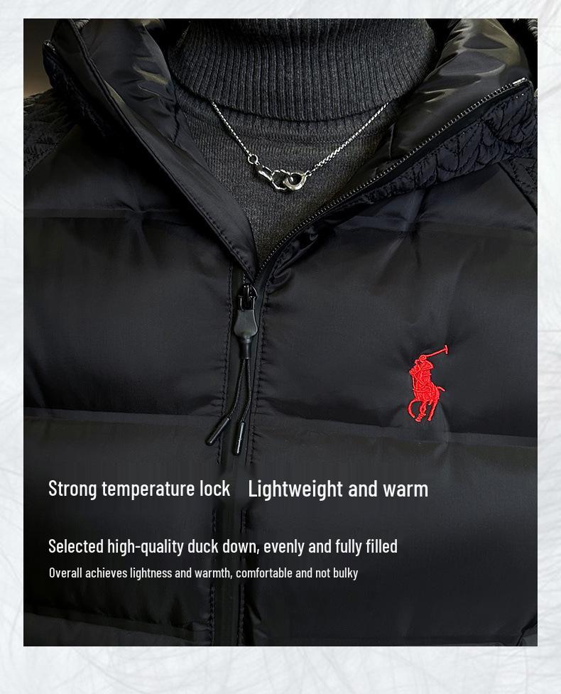 Men's Winter Light Luxury Hooded Down Jacket - Versatile Business Fashion Trend Coat