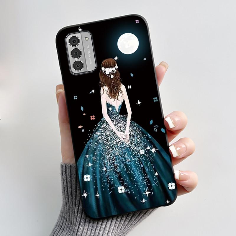Custodia per Telefono Stampata Per Nokia G42/Nokia G310 5G/Nokia G60 5G/Nokia G100 Cover Guscio Morbido in Silicone Nero Custodie Carine con Fiori e Cartoni Animati
