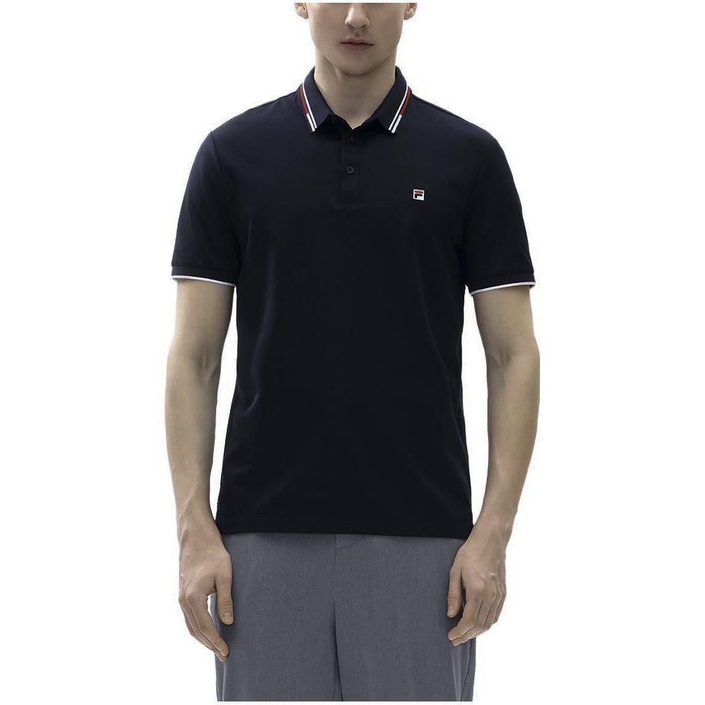 FILA Color Block Striped Polo Shirt Men tops Legendary-Blue F11M321199BNV