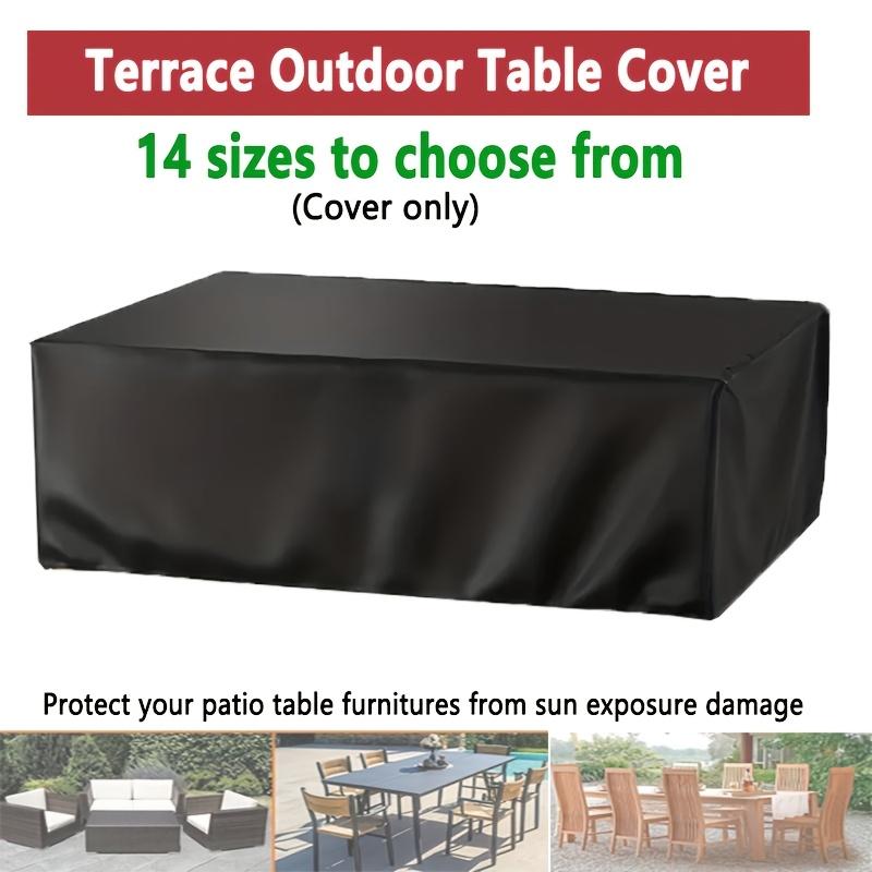 14 Universal Size Sunproof and Windproof Rectangular Patio Covers Tear Resistant Outdoor Square Table and Chair Protective Cover