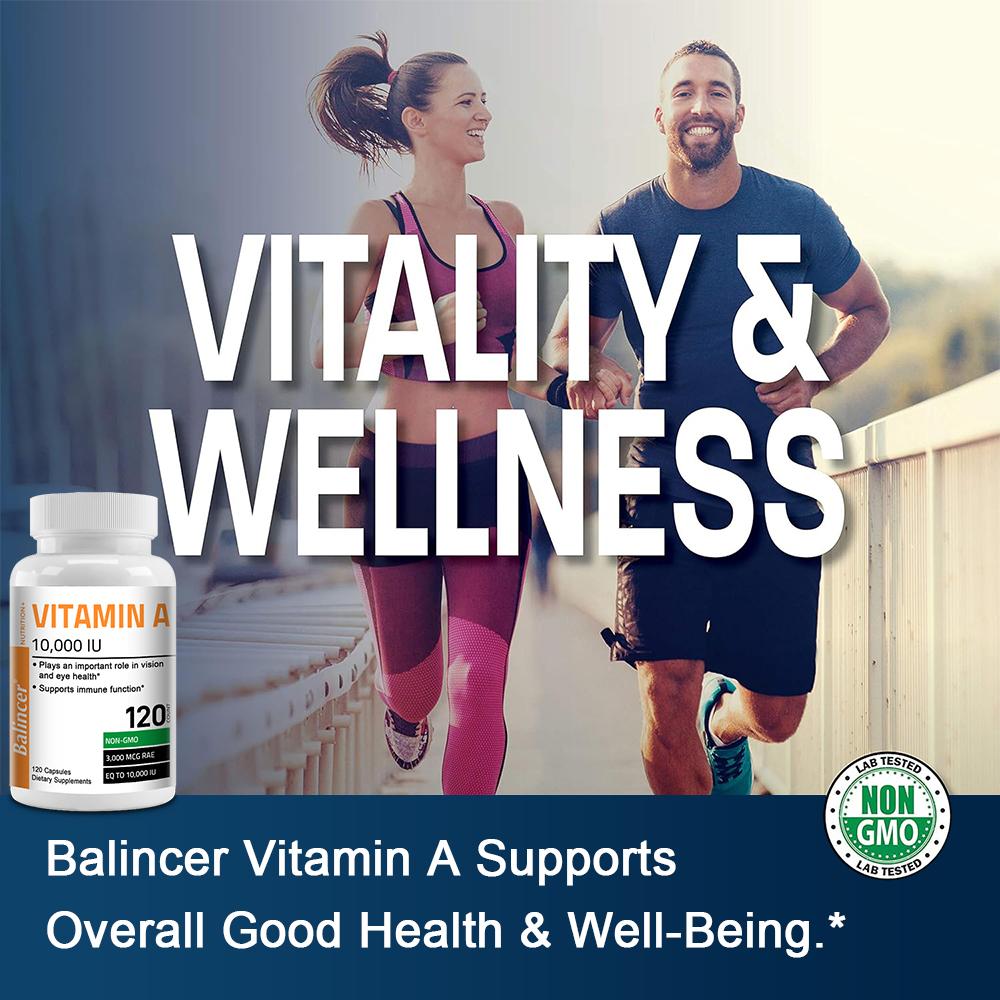 Balincer Vitamin A 10,000 IU Dietary Supplements, 120 Capsules