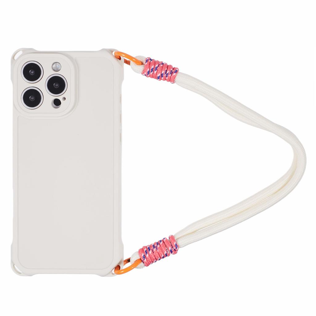 For iPhone 16 Pro Case Reinforced Corner Shockproof TPU Phone Cover with Wrist Strap