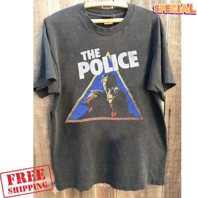 Zespół rockowy The Police vtg grafitowy unisex koszulka QT3378 - Fanmade - Wznowienie !!!! Koszulka unisex