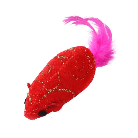 Cat Toy Built-in Catnip Plush Mouse Interactive Toy Cat Teaser Pet Feather Toy New Year Gift