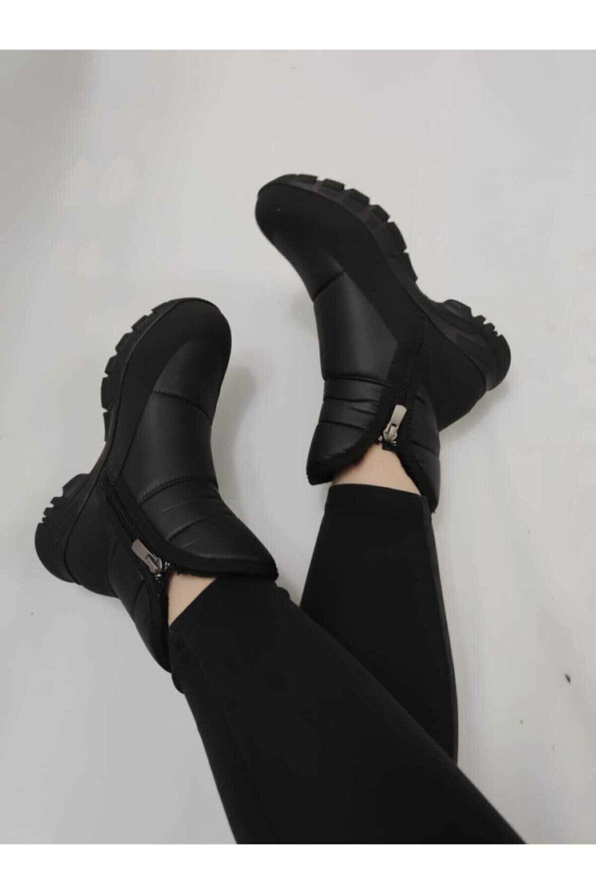 

Women Modern Stylish Fashion Boots Black Thermal Wool Snow Boots 34