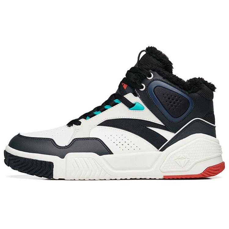

New Anta Flame Thermal Slip Resistant Cushioning Abrasion Resistant High Top Skateboard Shoes Men s White Black Gray 112248990R-3 44.5