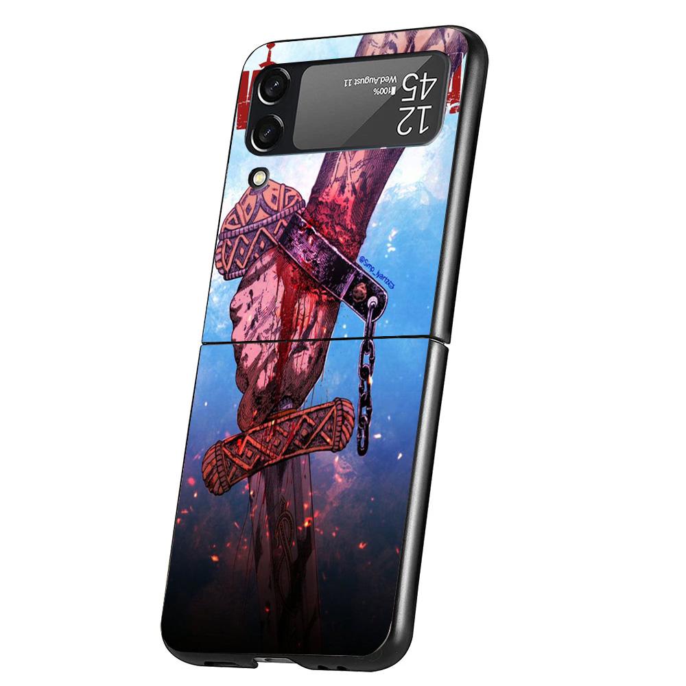 Vinland Saga Case Phone Cover for Samsung Galaxy Z Flip 6 5 4 3 5G ZFlip6 ZFlip5 ZFlip4 ZFlip3 Black Hard Trend Fundas